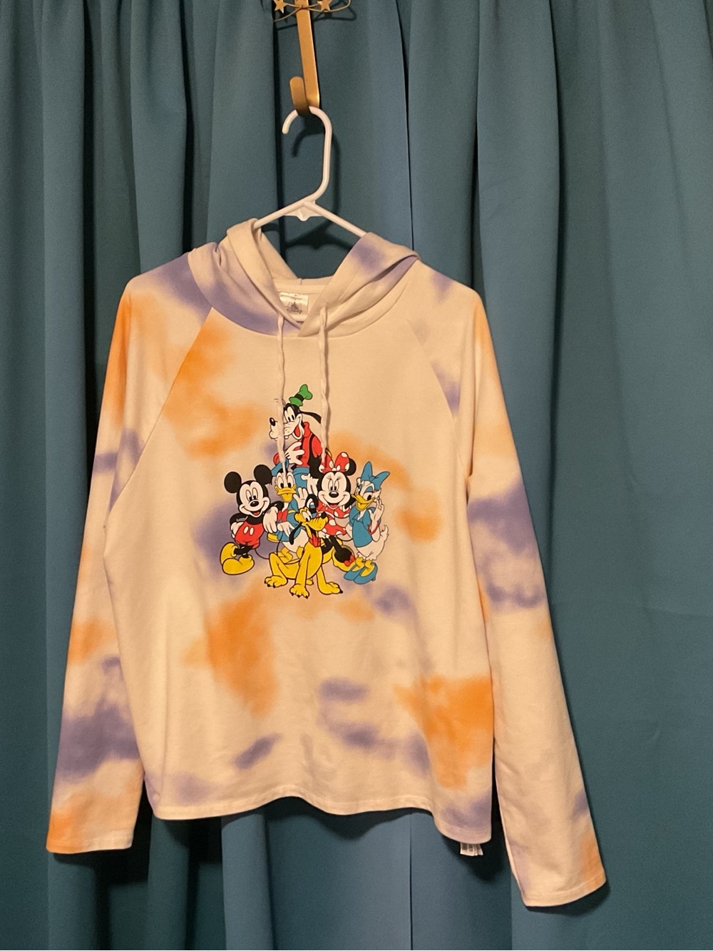 Disney Kids Tie-Dye Hoodie with Classic Mickey & Friends - Lavender & Orange